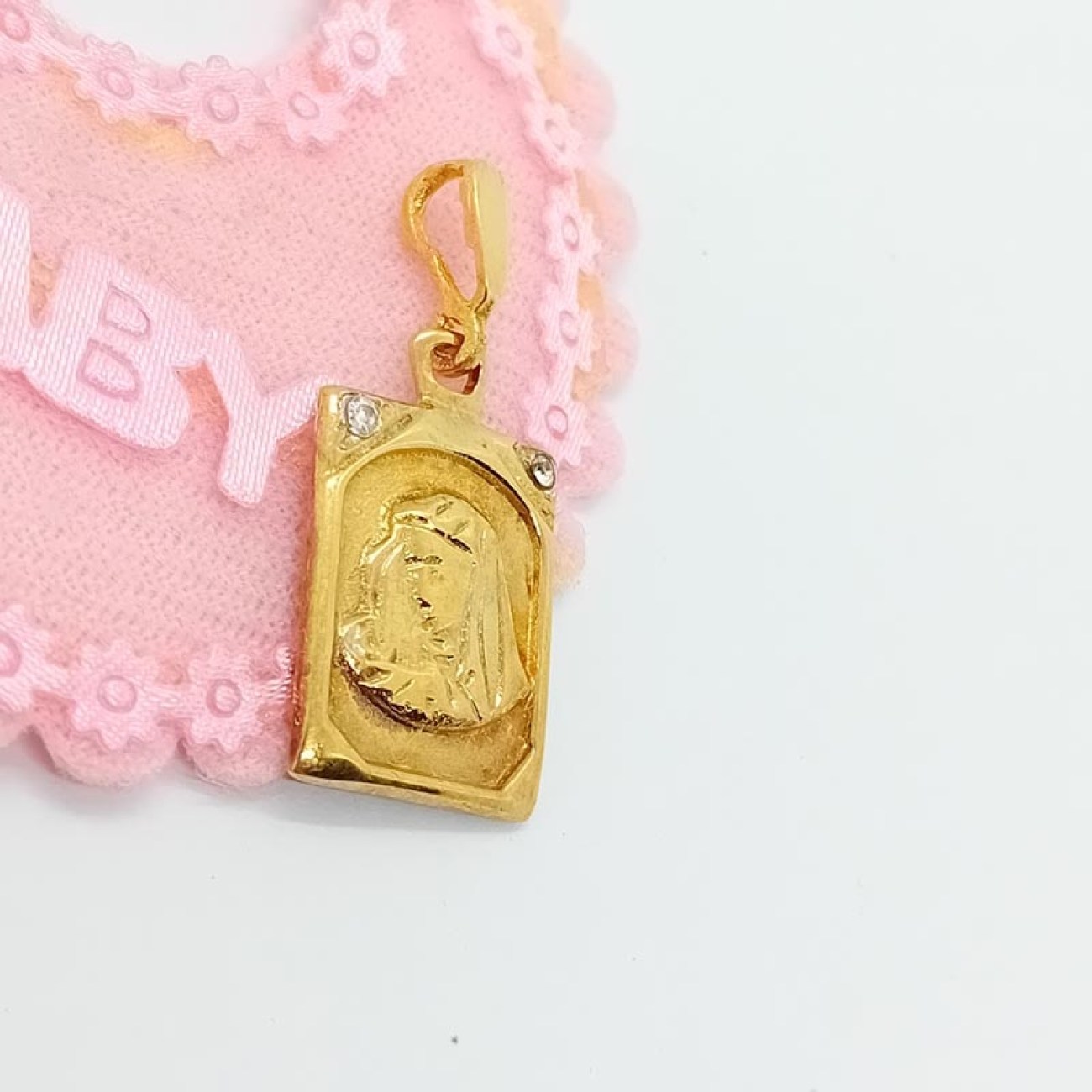 Χρυσή Παναγία K14 με 2 ζιργκόν