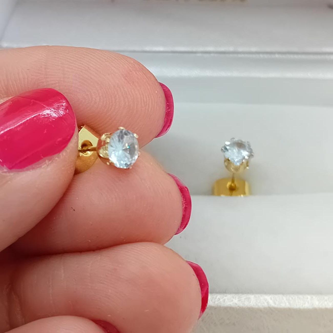 Σκουλαρίκια γαλάζιο ζιργκόν επιχρυσωμένο ασήμι