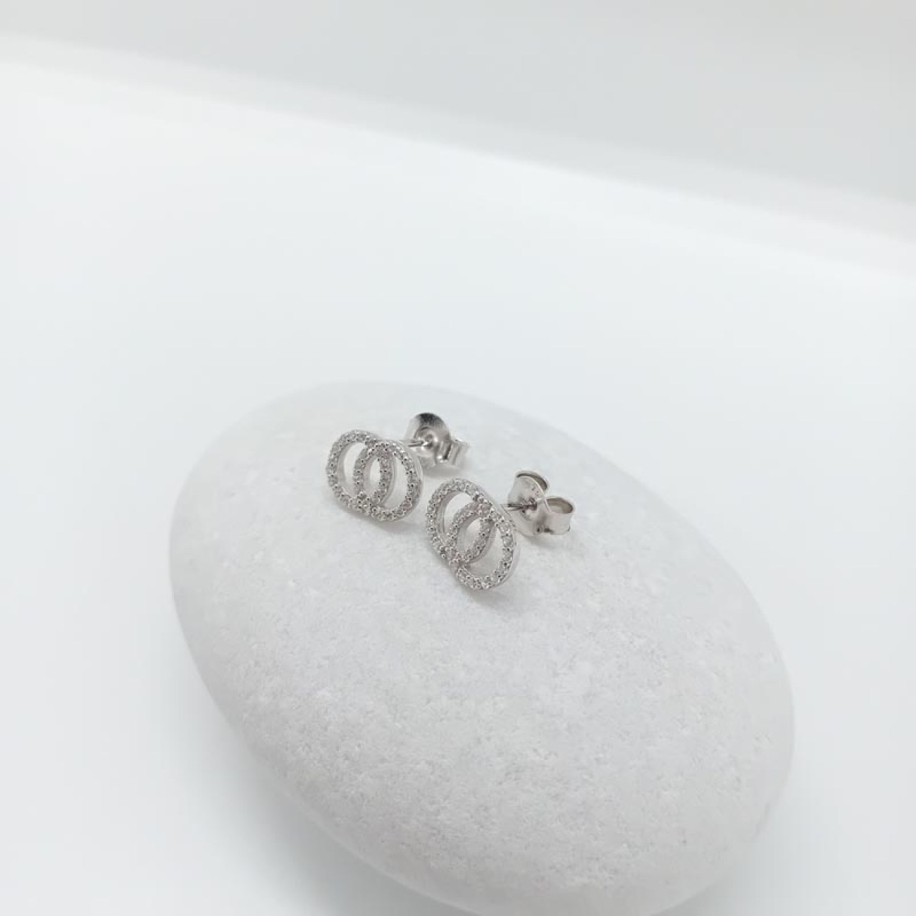 Σκουλαρίκια κουμπωτά ΑΣΗΜΙ 925 ζιργκόν