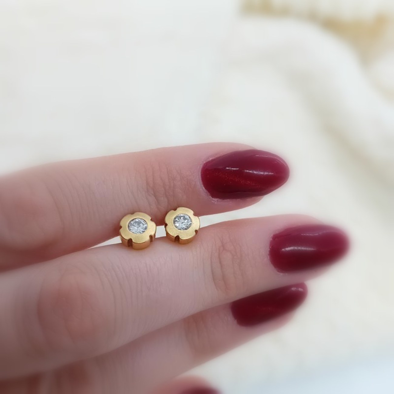 Σκουλαρίκια χρυσά 14 ΚΑΡΑΤΙΑ καρφωτά στυλ άνθος