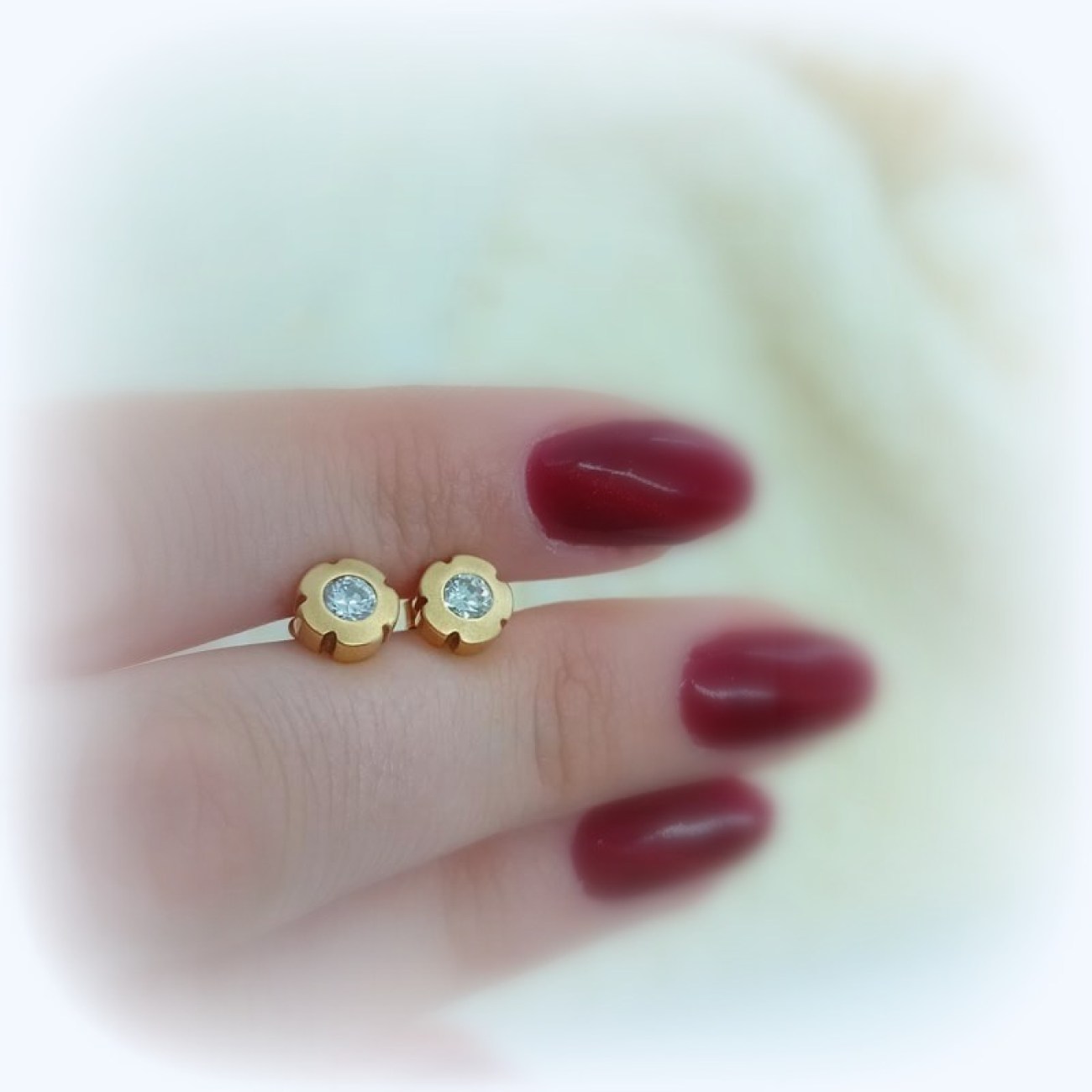 Σκουλαρίκια χρυσά 14 ΚΑΡΑΤΙΑ καρφωτά στυλ άνθος