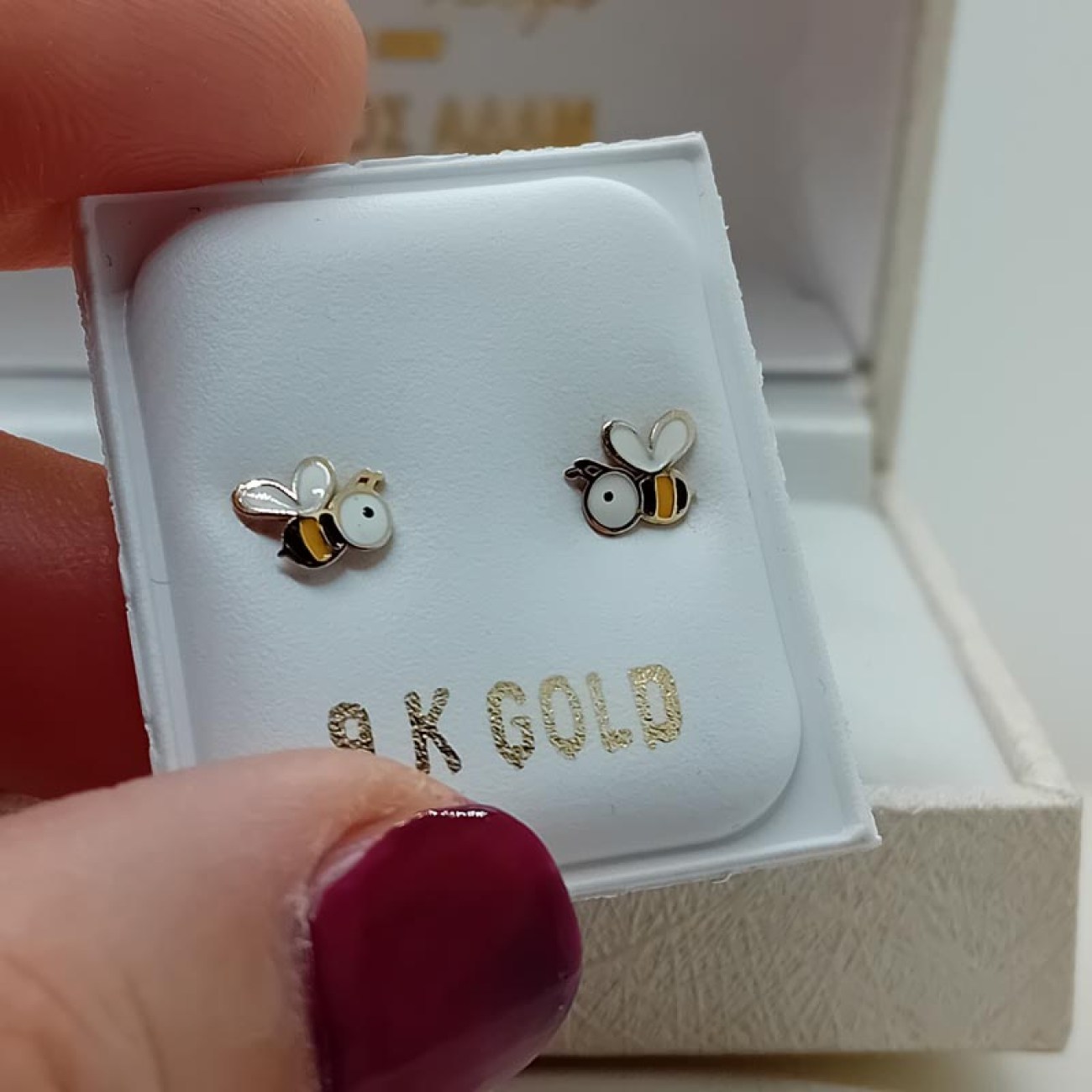 Μελισσούλες σκουλαρίκια Χρυσά Κ9