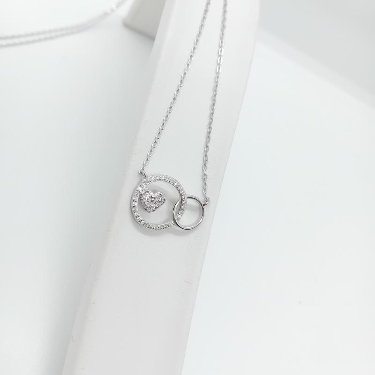 Κολιέ καρδιά και κύκλοι από ΑΣΗΜΙ 925 
