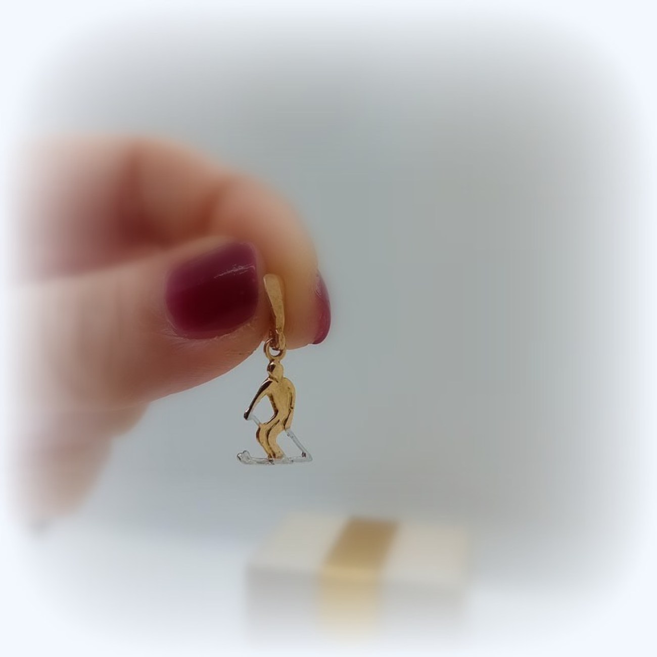 Μενταγιόν σκιέρ χρυσός 14 ΚΑΡΑΤΙΑ