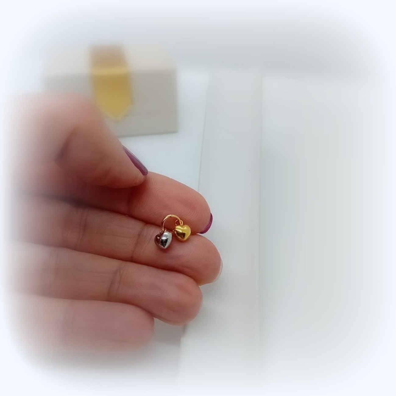 Καρδιά χρυσή-καρδιά λευκόχρυση 18 ΚΑΡΑΤΙΑ