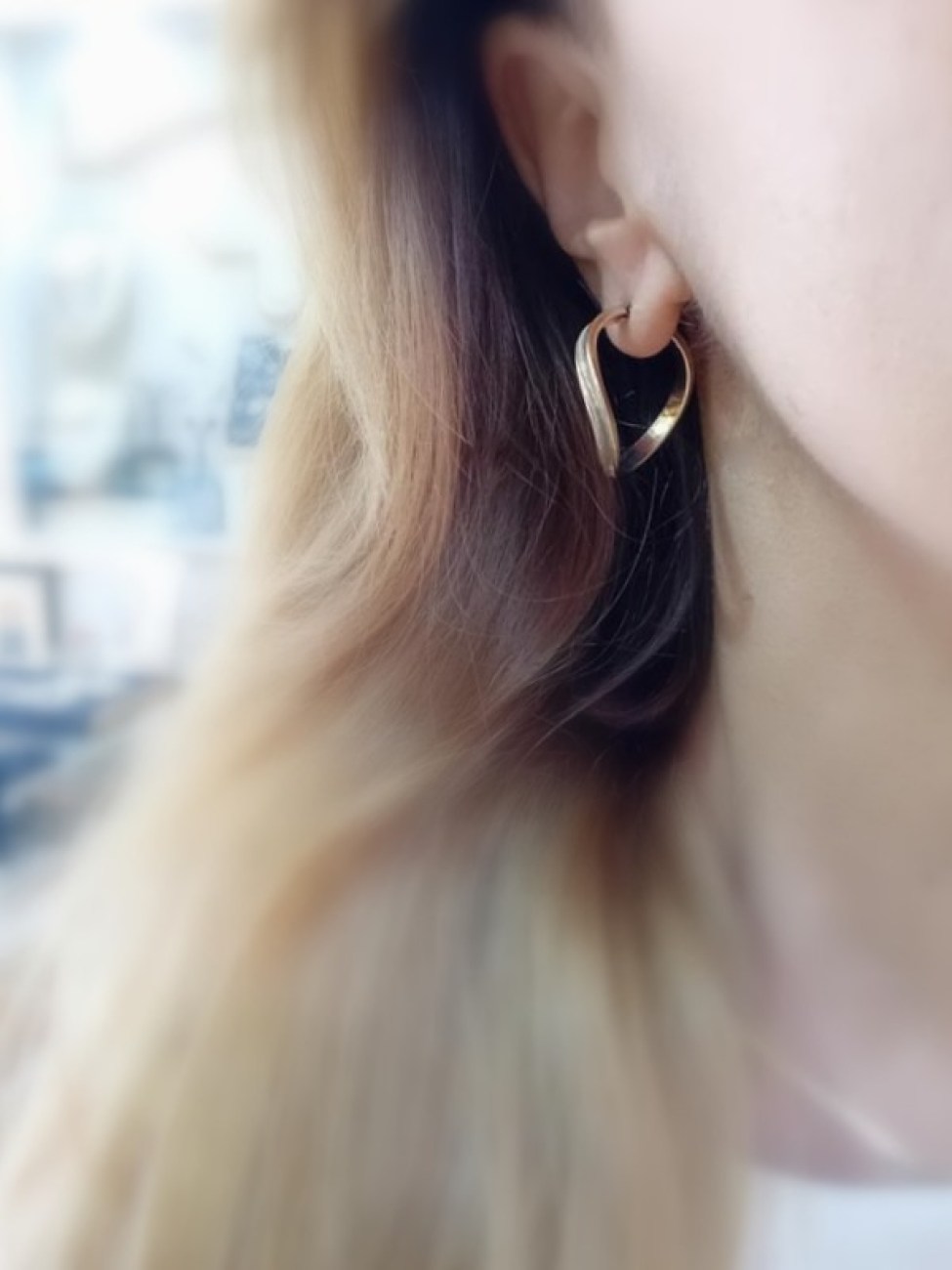 Χρυσοί κρίκοι κυματοειδείς Κ14