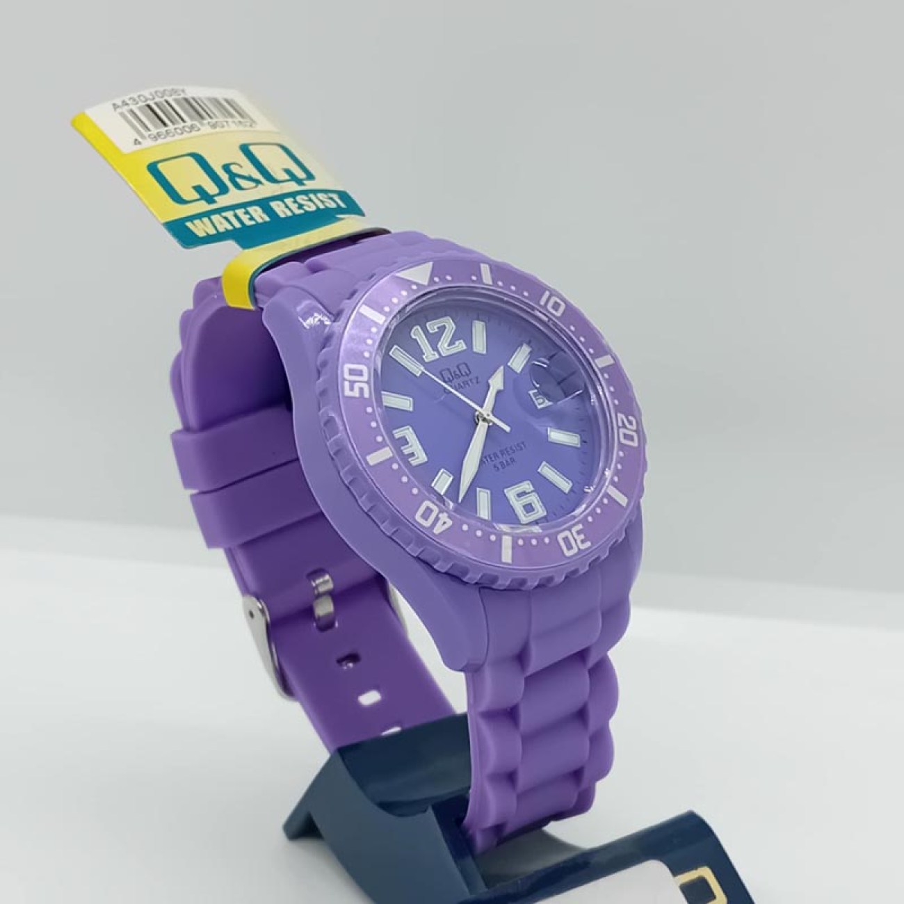 Q&Q ρολόι athletic μωβ αδιάβροχο