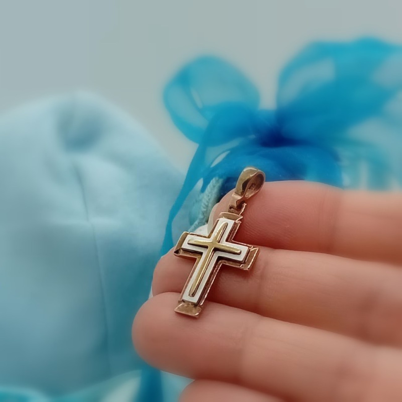 Βαρύτιμος βαπτιστικός σταυρός Κ14 