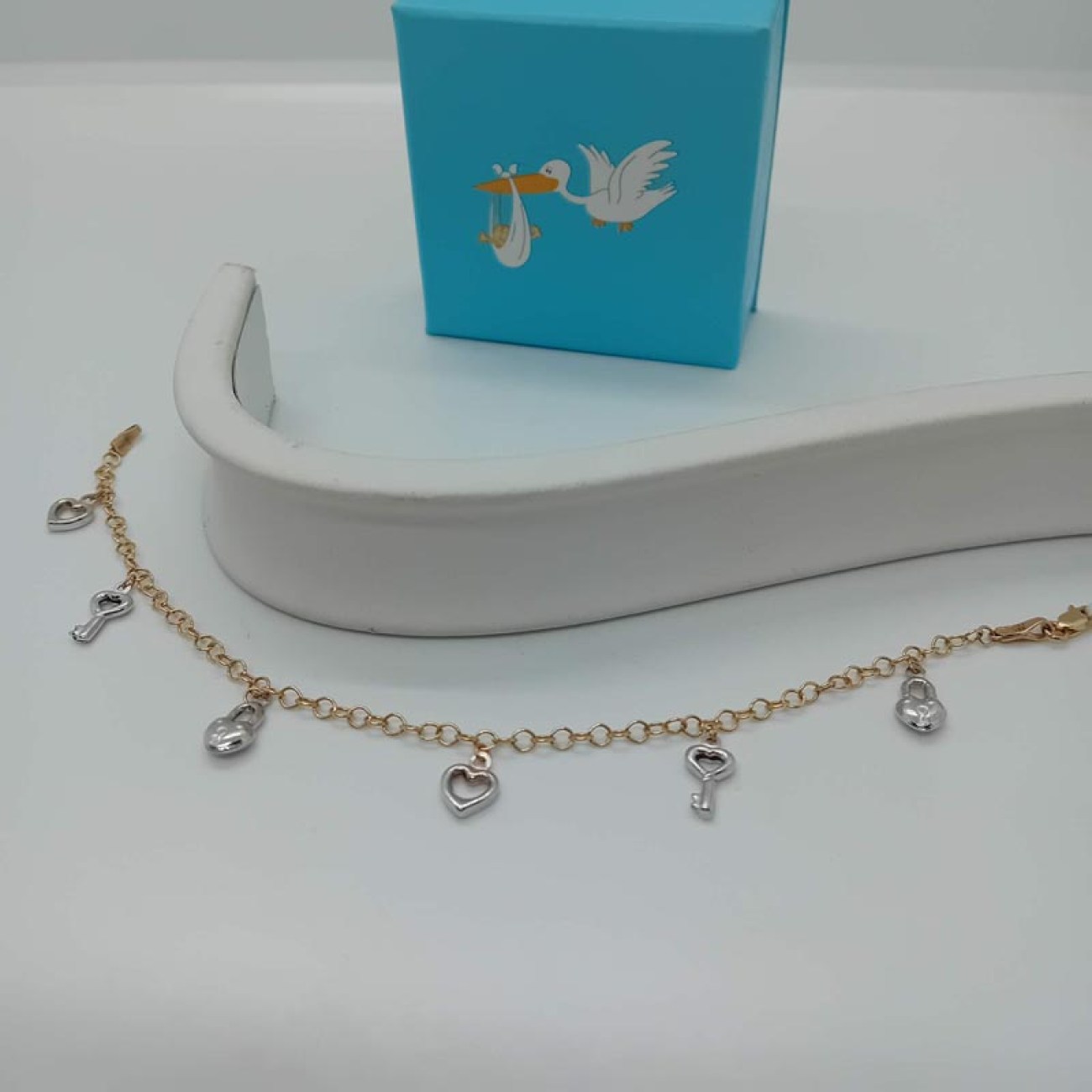 ΒΡΑΧΙΟΛΙ χρυσό με λευκόχρυσα στελέχη 