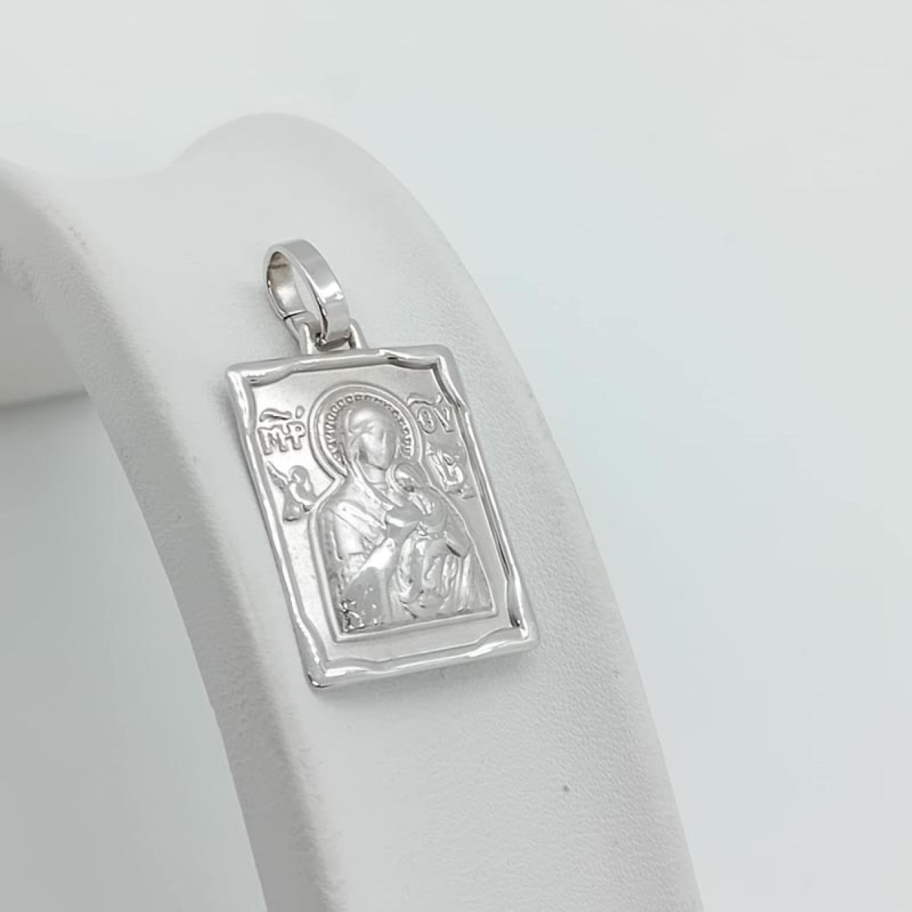 Μενταγιόν λευκόχρυσο Κ14 Παναγία