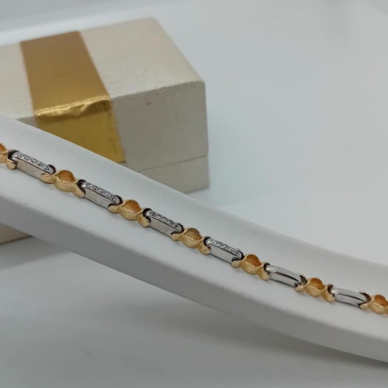 Χρυσό και λευκόχρυσο βραχιόλι Κ14