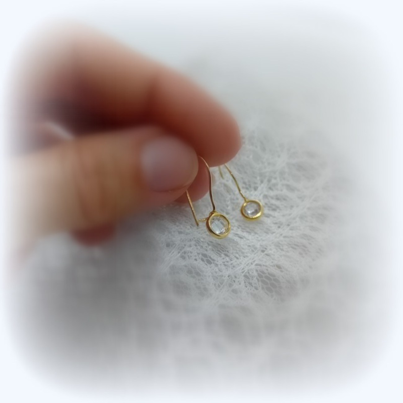 Σκουλαρίκια μακριά λευκό ζιργκόν