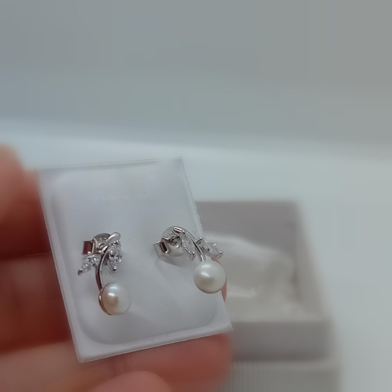 Σκουλαρίκια ΑΣΗΜΙ με πέρλα