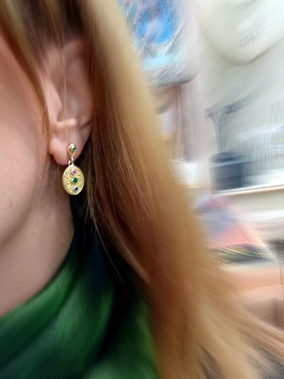 Βυζαντινά σκουλαρίκια ασήμι επιχρυσωμένο