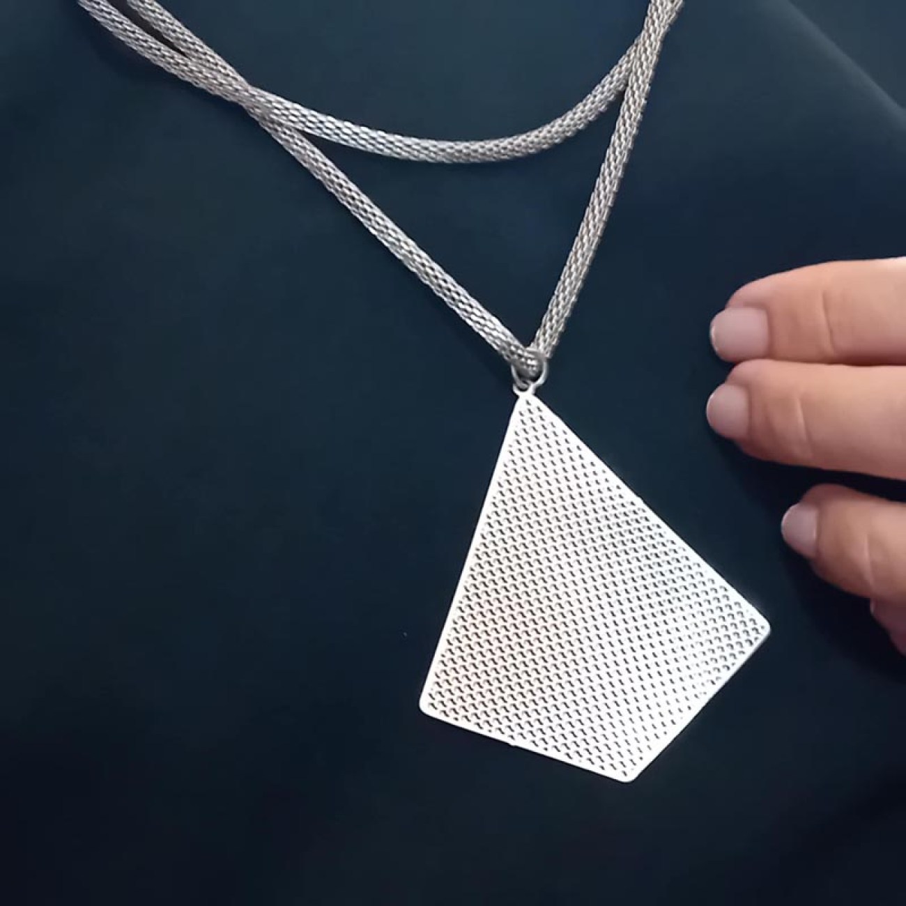 Ασημένιο κολιέ CLEOPATRA μακριά χοντρή αλυσίδα