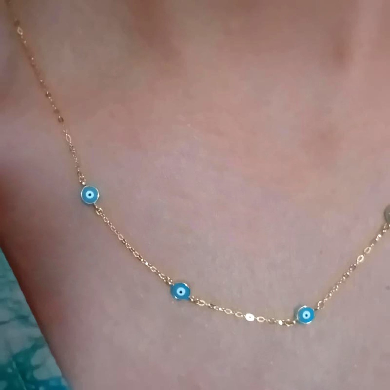 Κολιεδάκι με ματόχαντρα επιχρυσωμένο ασήμι