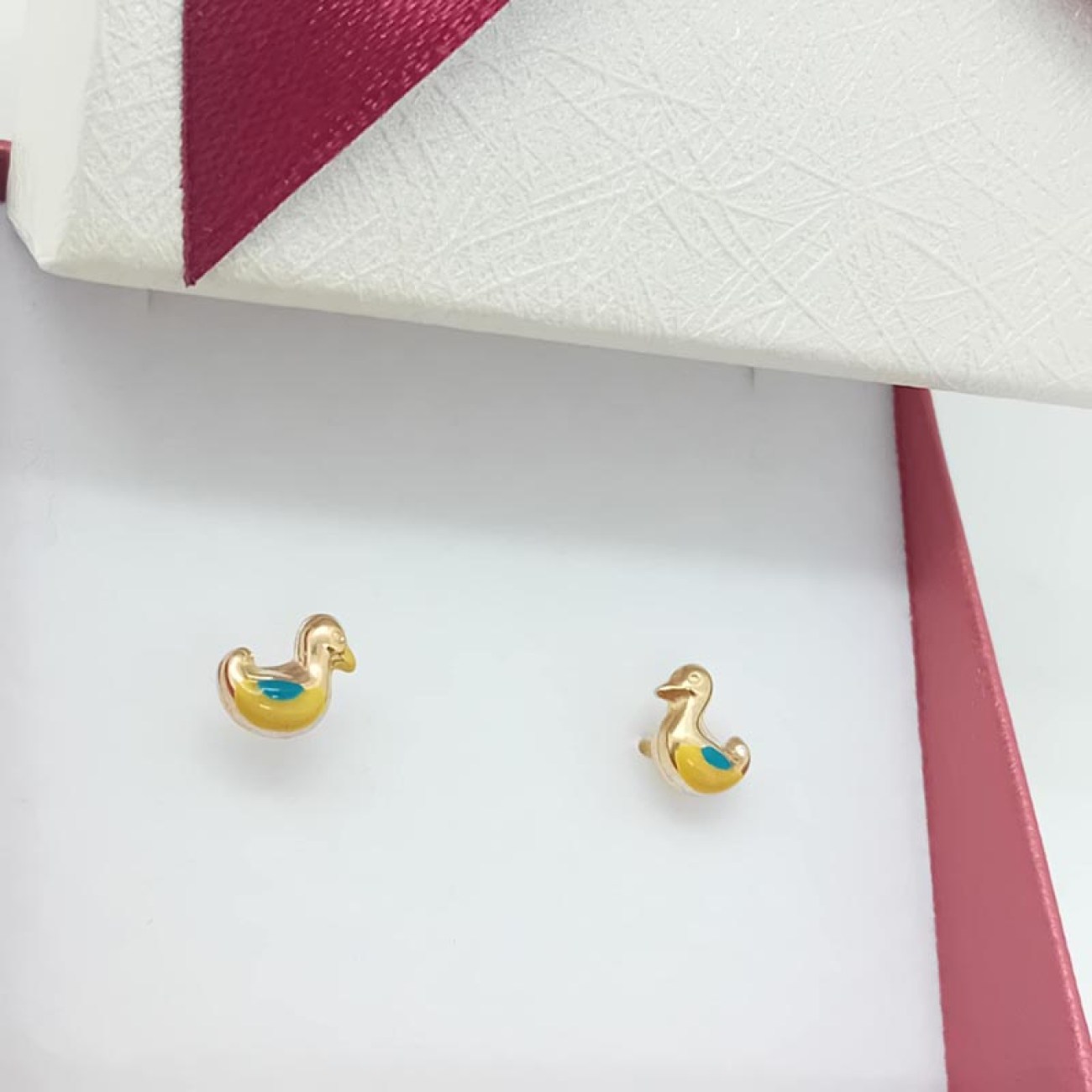 Χρυσά σκουλαρίκια Κ14 παπάκια