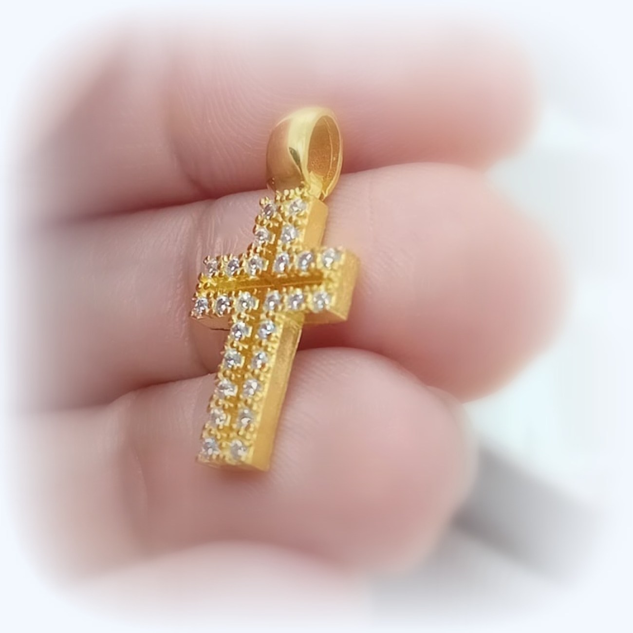 ΣΤΑΥΡΟΣ ΛΟΥΣΤΡΕ ΑΣΤΡΑΦΤΕΡΟΣ επιχρυσωμένο ασήμι με ζιργκόν