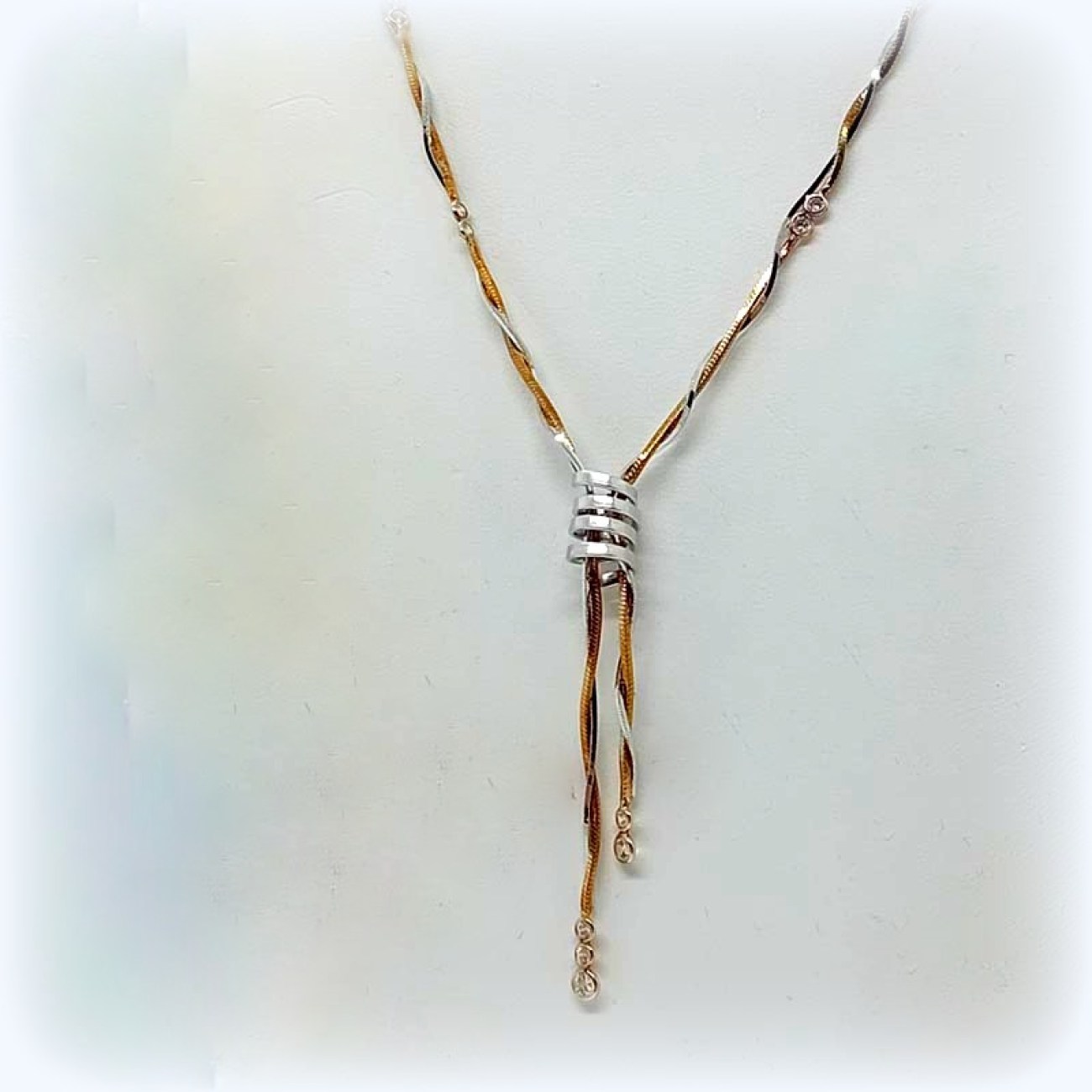 Χρυσό κολιέ Κ14 τύπου "φερμουάρ"