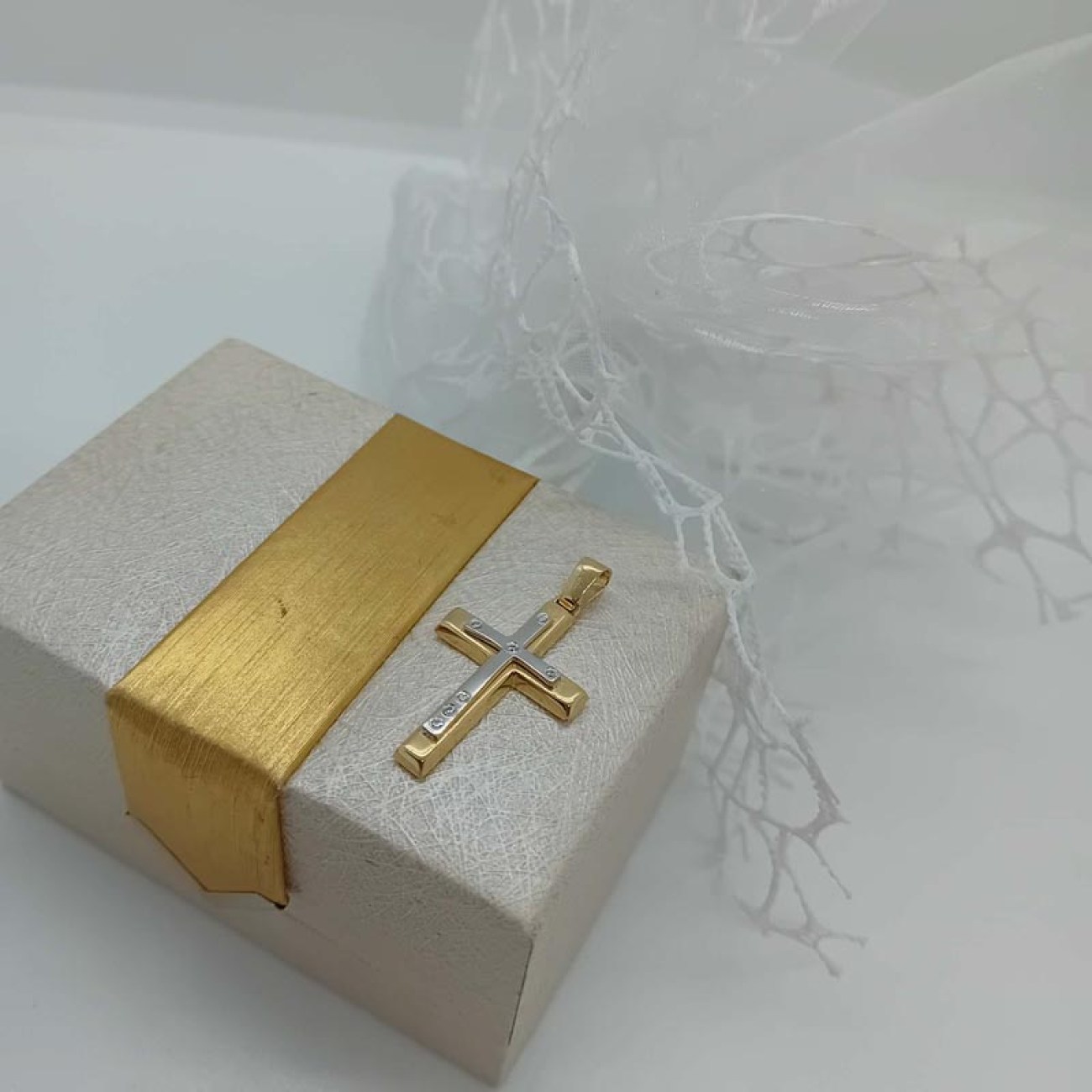 ΧΡΥΣΟΣ ΜΙΝΙΜΑΛ ΣΤΑΥΡΟΣ με 7 ζιργκόν !