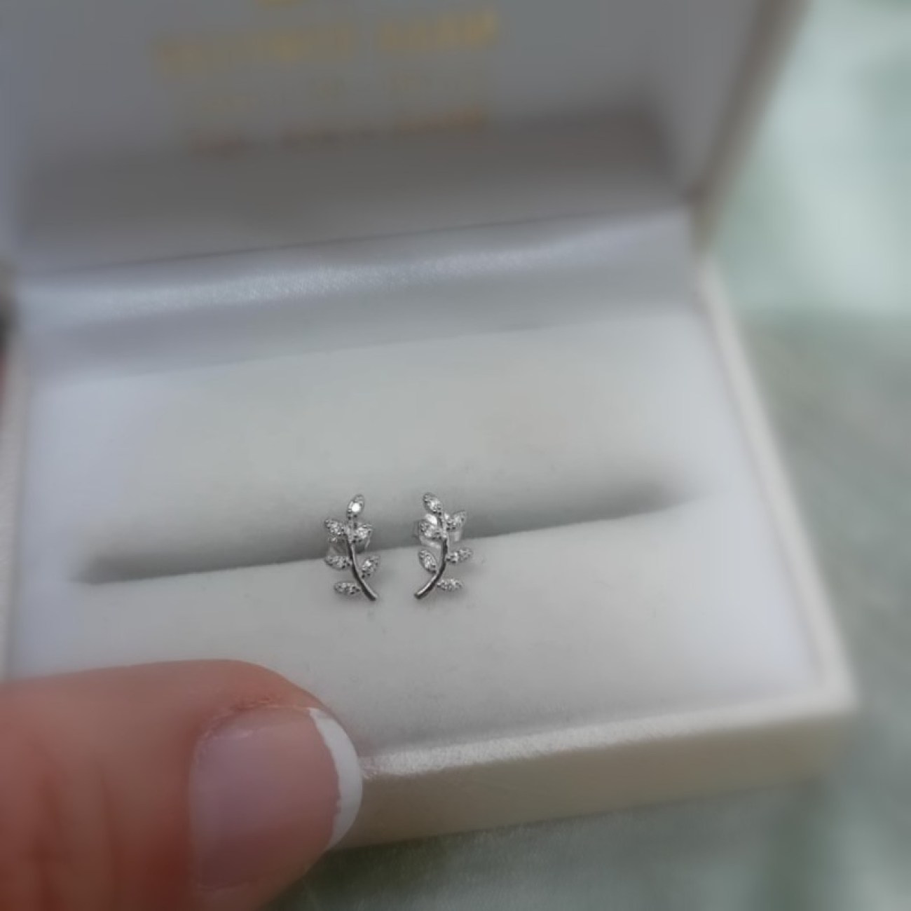 Σκουλαρίκια κλαδί ελιάς ΑΣΗΜΙ 925