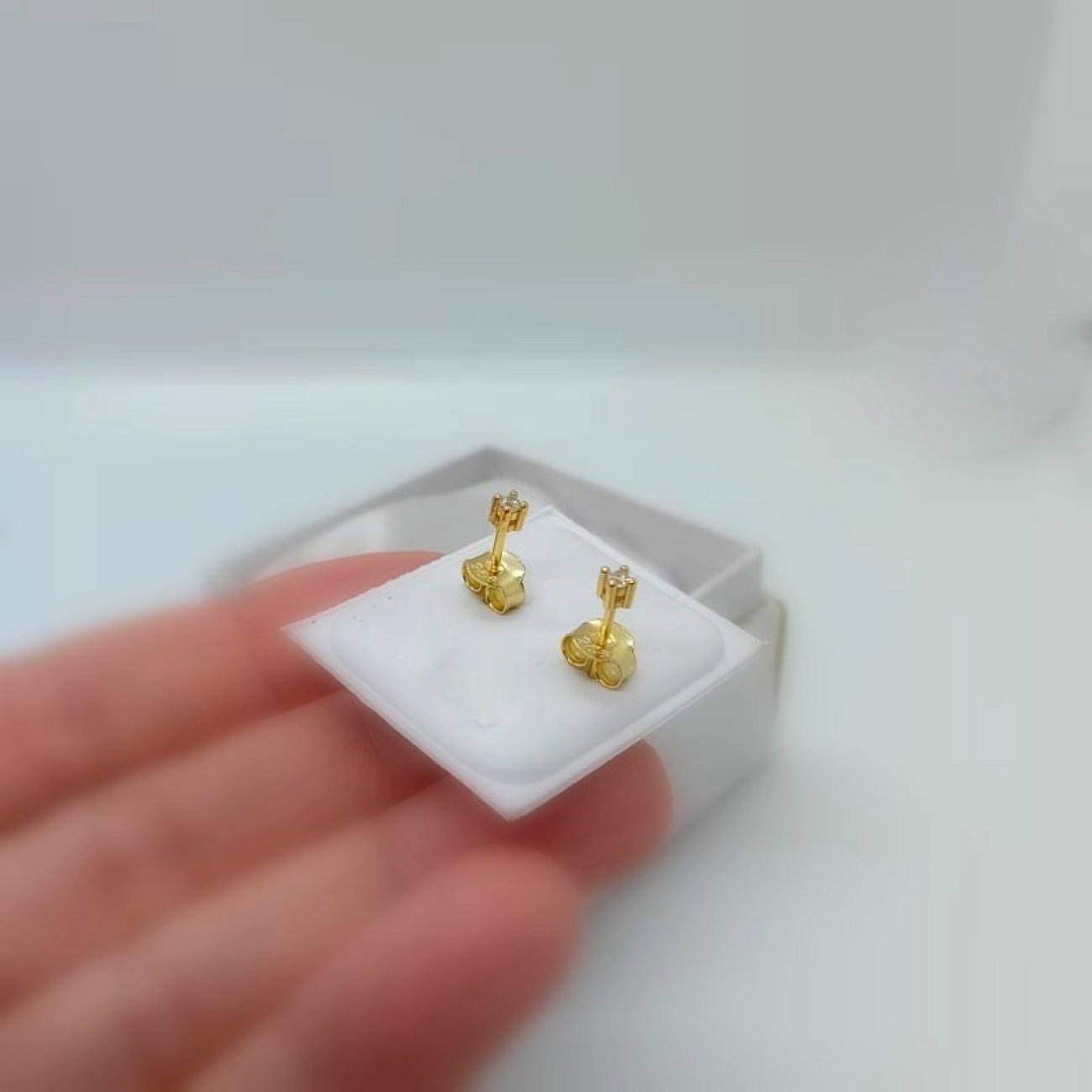 Σκουλαρίκια επίχρυσα "ψειρίτσες" με ζιργκόν