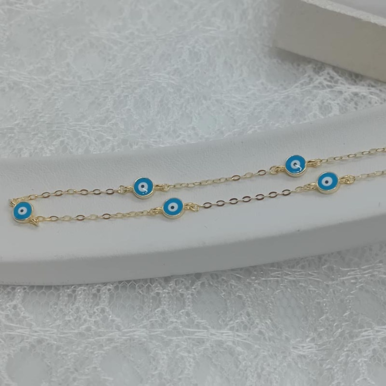 Κολιεδάκι με ματόχαντρα επιχρυσωμένο ασήμι