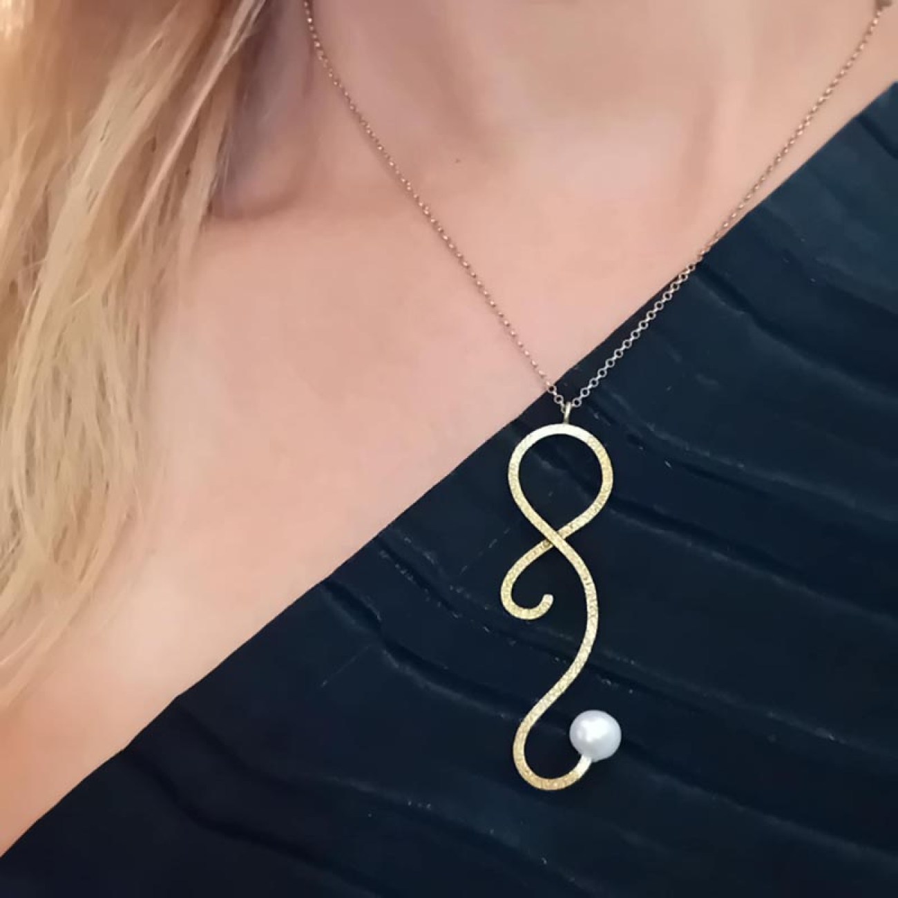 Ασημένιο επιχρυσωμένο κολιέ MUSE