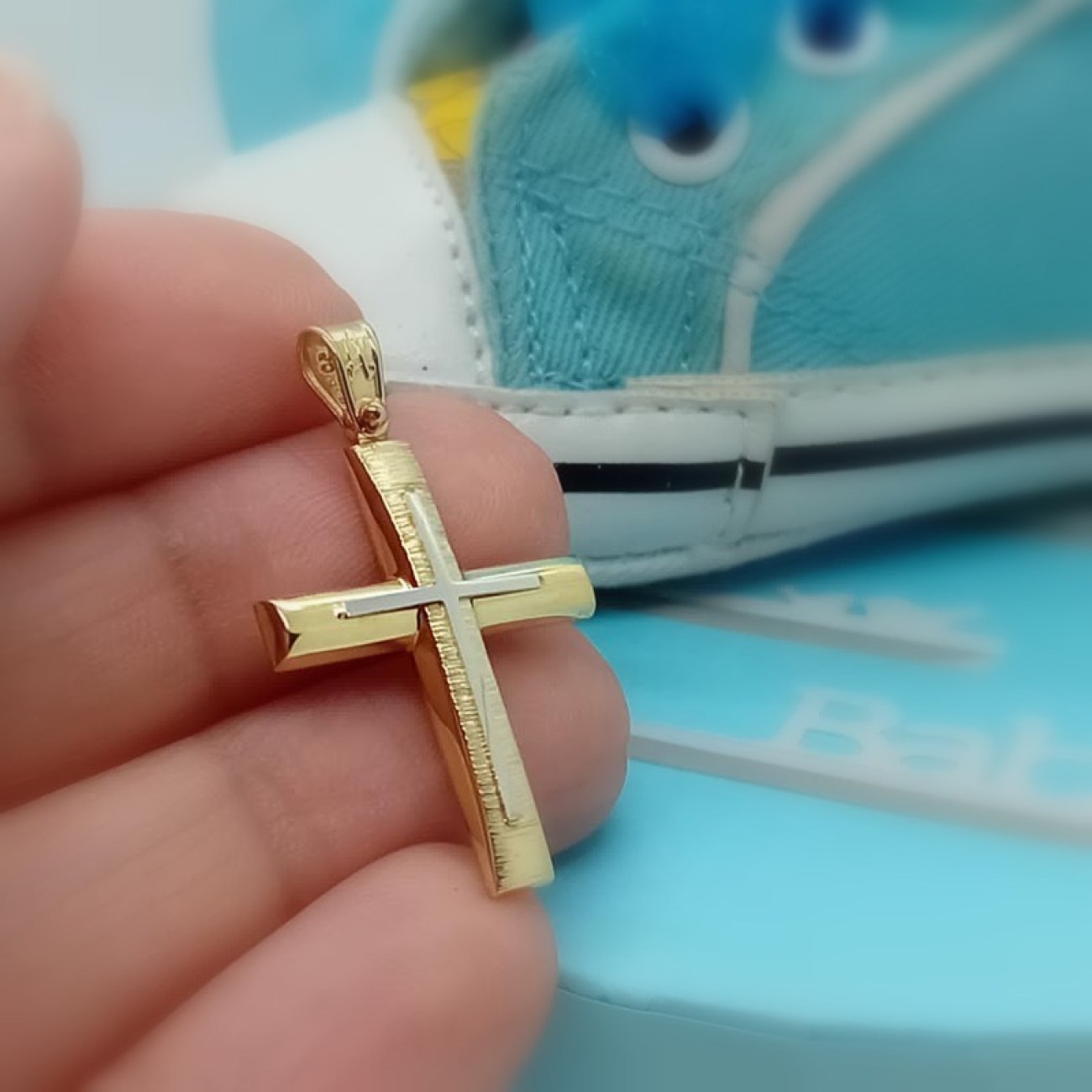 Βαπτιστικός σταυρός χρυσός Κ14