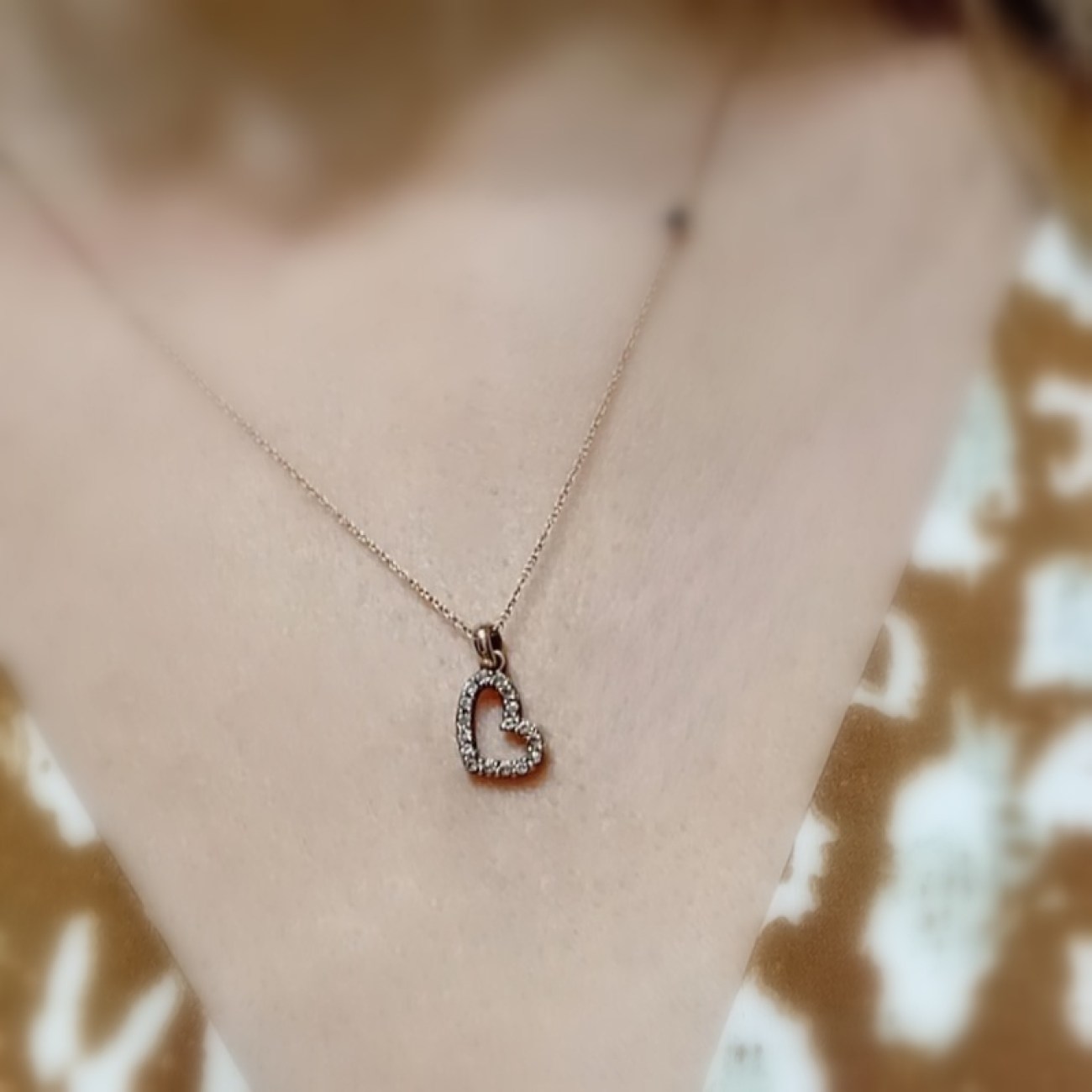 Κολιέ ΚΑΡΔΟΥΛΑ ροζ χρυσός Κ9