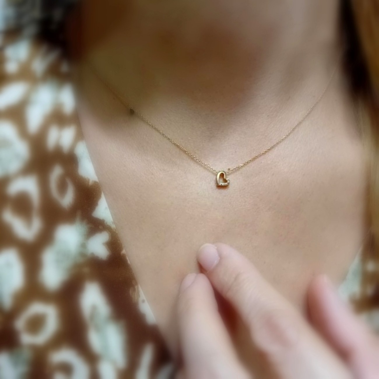 Κολιέ ΚΑΡΔΟΥΛΑ ροζ χρυσός Κ9