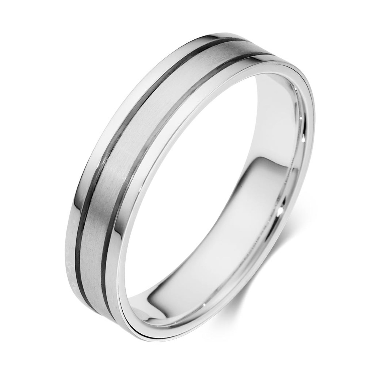 Βέρα λευκόχρυση ριγέ