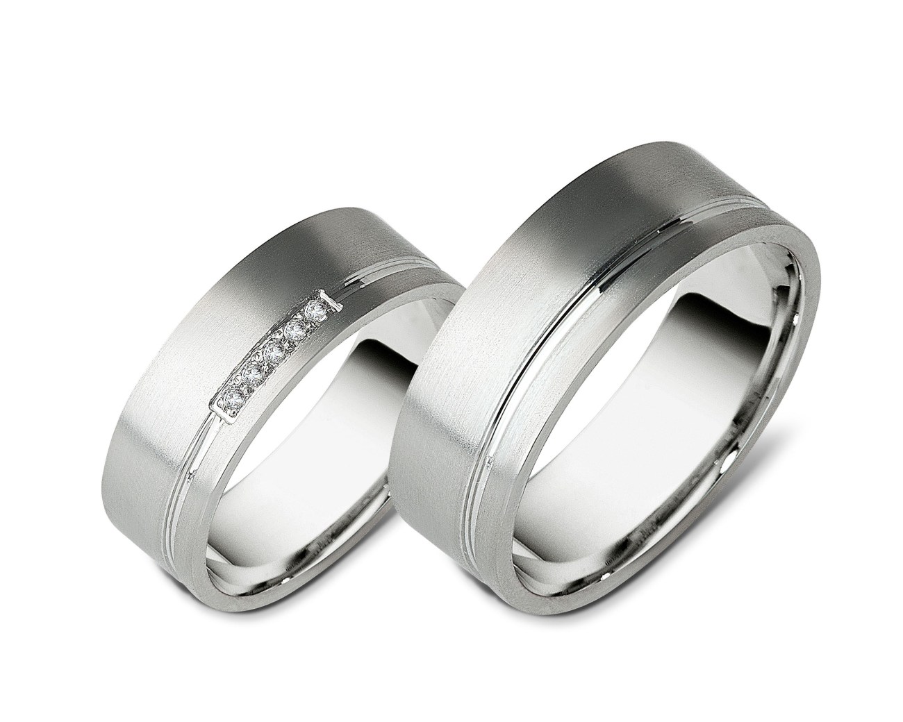 Σετ ασημένιες βέρες ματ 