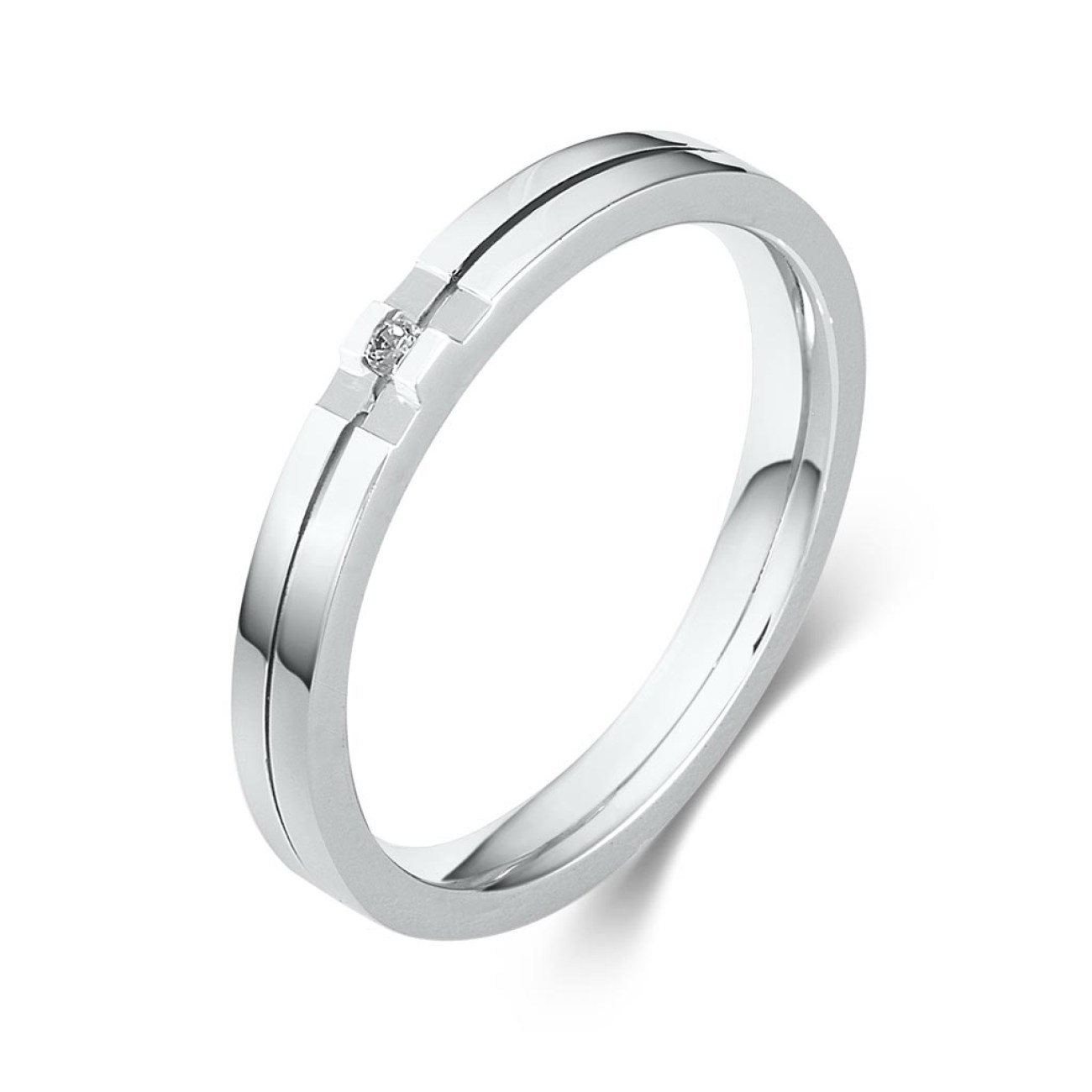 Λευκόχρυση βέρα 1 ζιργκόν