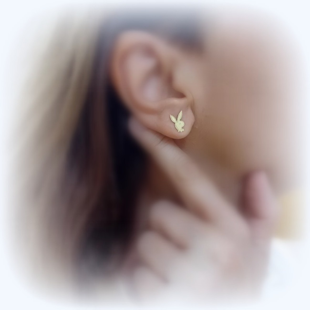 Χρυσά σκουλαρίκια Κ14 playboy bunnies