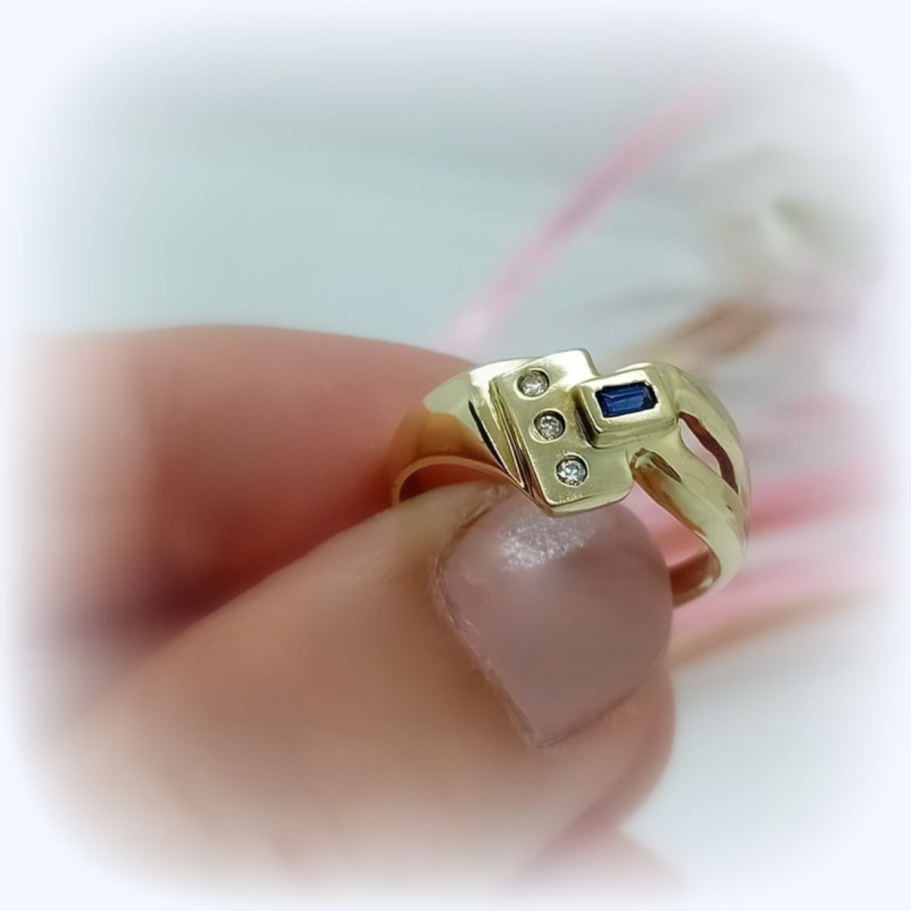 Χρυσό δαχτυλίδι Κ14 GEOMETRY