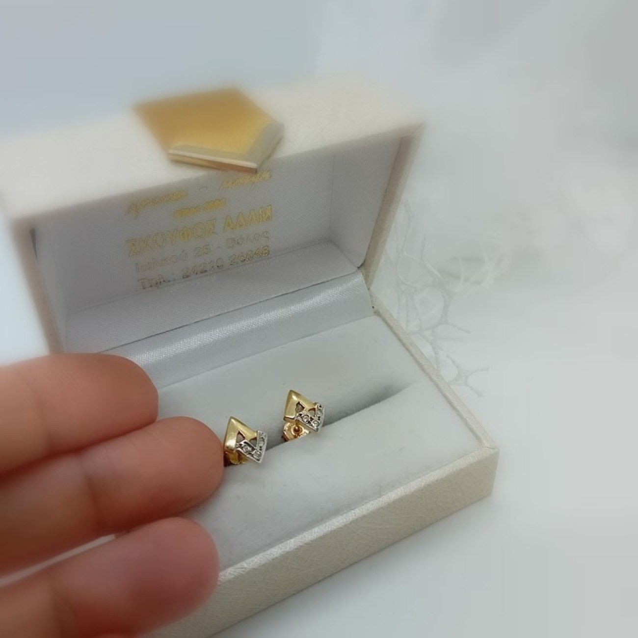 Σκουλαρίκια χρυσά Κ14 ζιργκόν