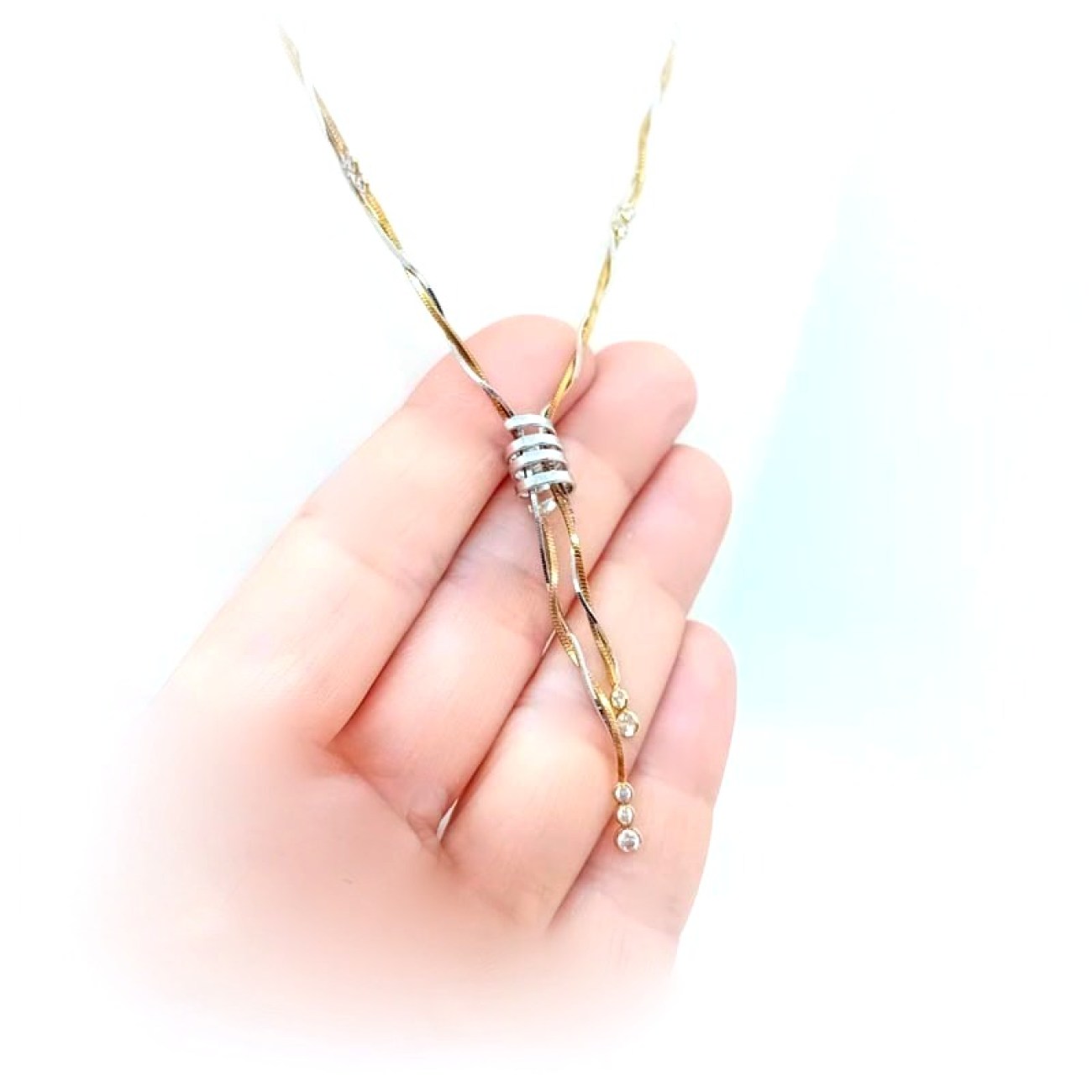 Χρυσό κολιέ Κ14 τύπου "φερμουάρ"