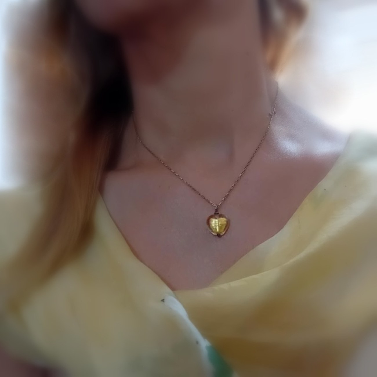 Ασημένιο επιχρυσωμένο κολιέ vintage καρδιά