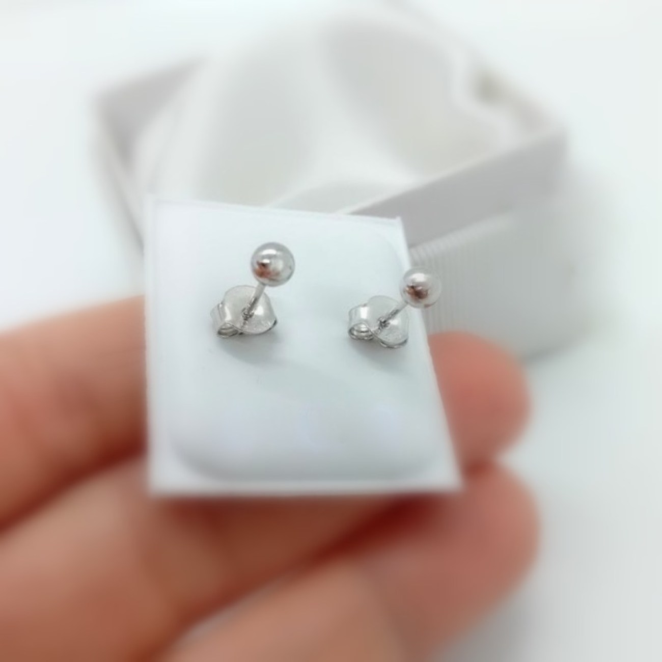 Μικρές μπίλιες σκουλαρίκια ΑΣΗΜΙ 925