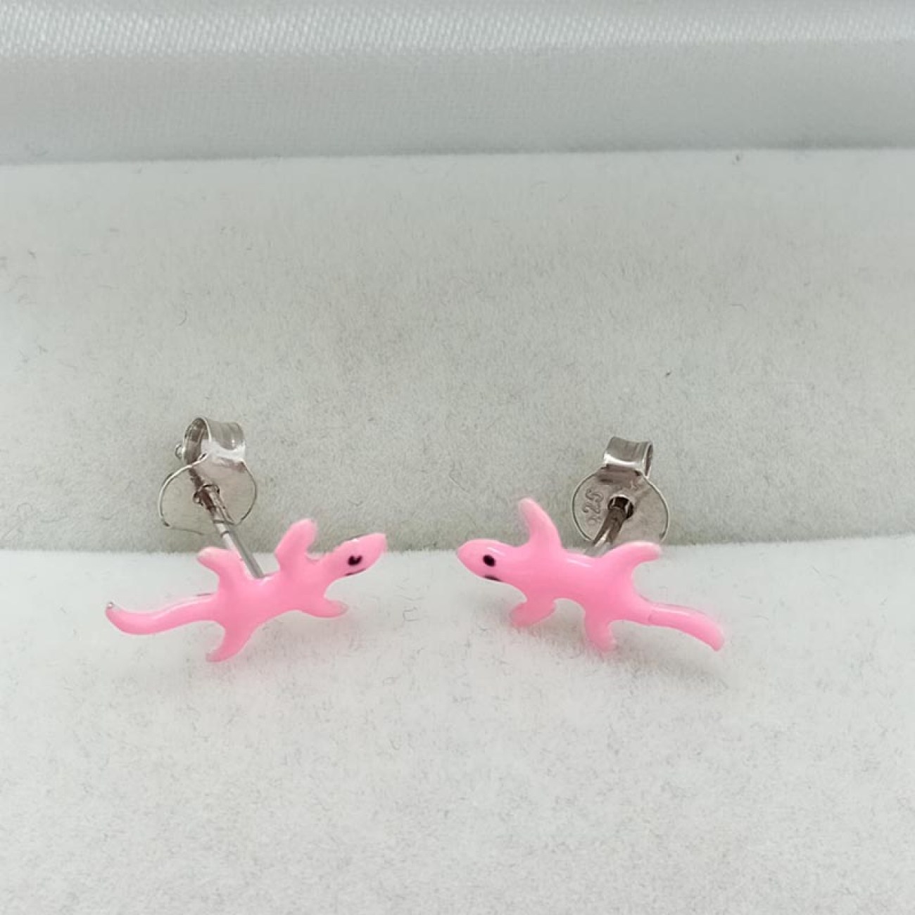 Σκουλαρίκια ασήμι ΡΟΖ ΣΑΥΡΕΣ