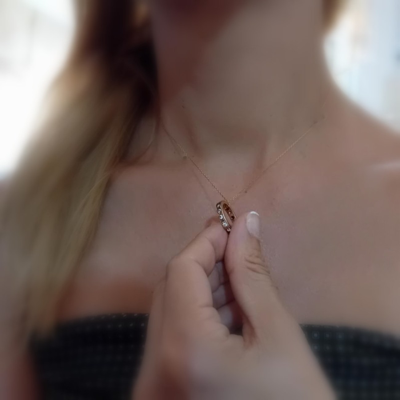 Ασημένιο κολιέ επιχρυσωμένο βεράκι με ζιργκόν