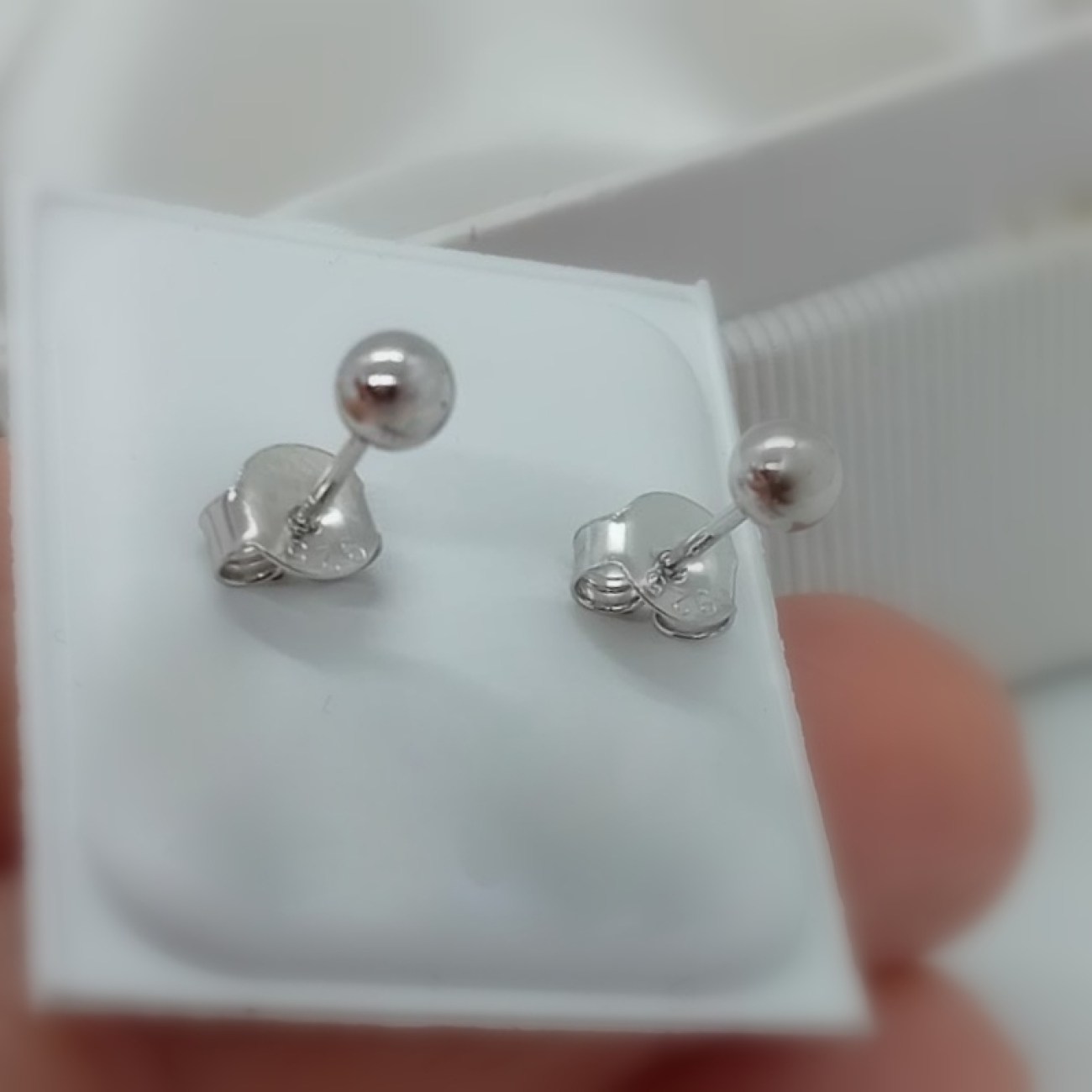 Μικρές μπίλιες σκουλαρίκια ΑΣΗΜΙ 925